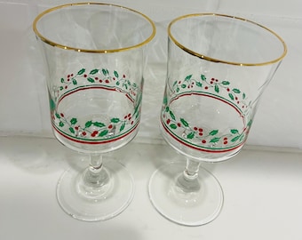 Set of 4 Vintage 1986 Arby's Christmas Collection Holly Berry Wine Glasses  - Etsy