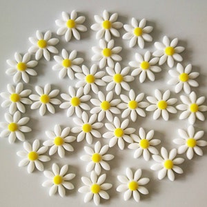 50 fiori di margherita commestibili, decorazioni per cupcake e torte di zucchero, decorazioni per compleanni o matrimoni