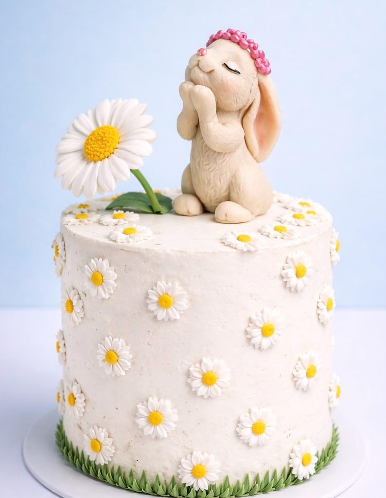 Fondant Bunny Rabbit Sugar Paste Cake Toppers Birthdays Baby Shower ...