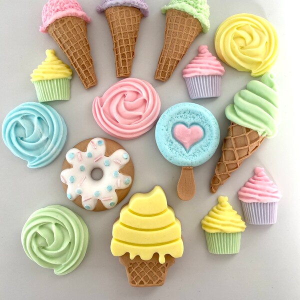 Fondant comestible, Sucettes, Glace, Donuts, Bonbons sucettes glacées, Décorations de cupcakes, Toppers pour fête d'anniversaire