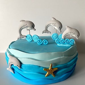 Fondant Paste, Delfin, Muscheln, Korallen, Strand Sea Cake Cupcake Dekoration, Topper