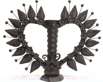 Black Candlestick Heart - 32 cm. 13in.