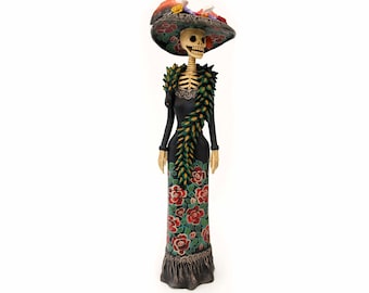 Frida Catrina with feathered snake 45 cm. 18 in.