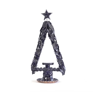 Albero di Natale blu per candele - 35 cm (13,7 pollici) - Arte messicana