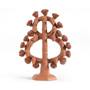 Albero della vita - Argilla naturale - 27 cm. (10,6 pollici) - Arte messicana