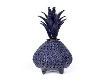 Piña de Disco - Flores azules - 50 cm. 19.6 in. - Sobre Pedido