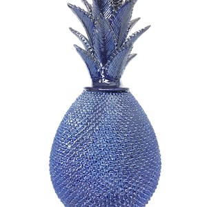 Kobaltblaue, glasierte Tonananas, 65 cm (26 Zoll) – Mexikanische Kunst