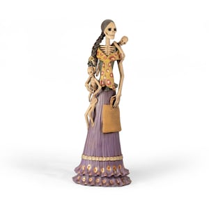 Catrina Mamá con Dos Bebés - 50 cm 19.7 in - Artesanía Mexicana