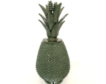 Green glazed clay pineapple - Peaks model - 50 cm. 20 in. - Mexican folk art