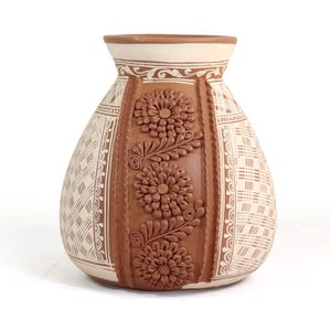 Earth Flower Vase - Patamban - 28 cm. 11 in. - Mexican Handicraft