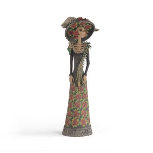 Frida Catrina with feathered snake - Orange flowers 45 cm. 18 in.