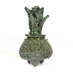 Glazed Clay Pineapple - Green Bricks - 19 cm (7.7 in) - Mexican Art