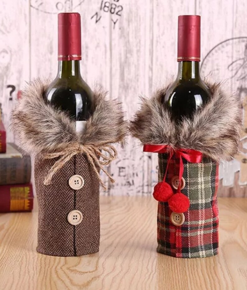 Sweater/christmas Coat Wine Bottle Cover Etsy UK
