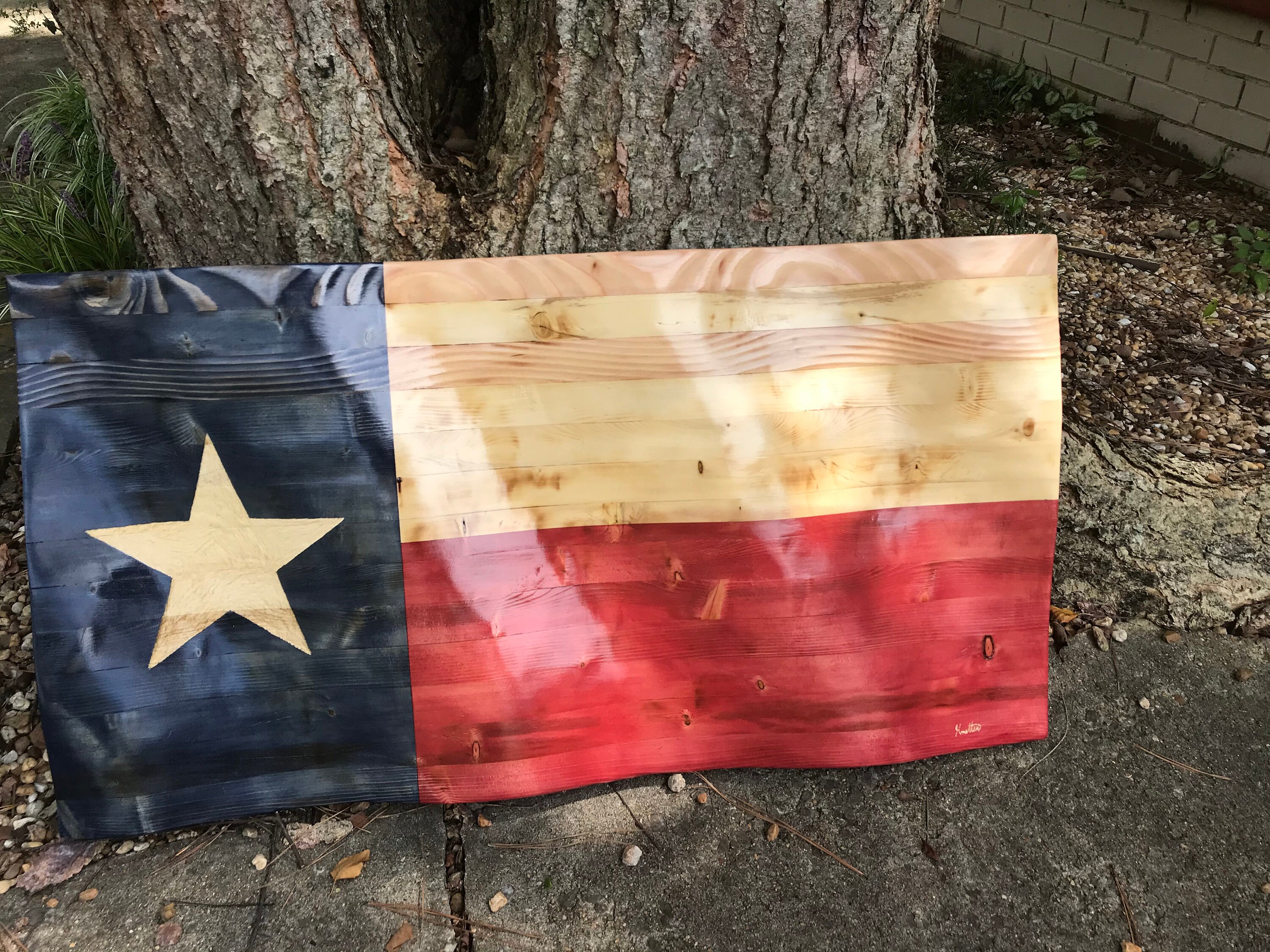 Custom Made Wavy wooden flags/ Custom flags/ Wooden Flags/ Etsy