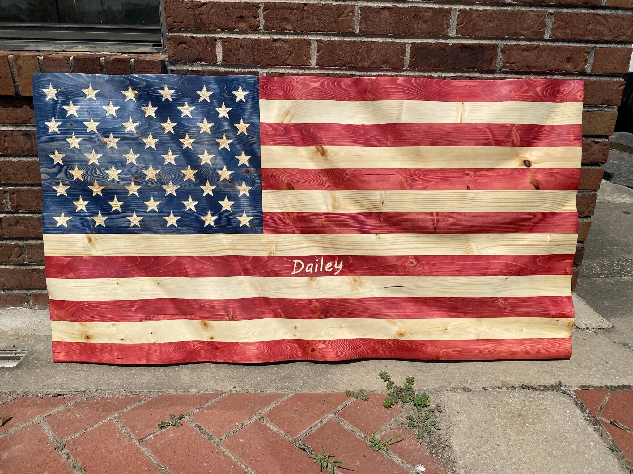 Custom Made Waving Wooden American Flags/ Custom Wooden Flags/ Etsy