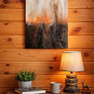 Evaporation: Orange Horizon Abstract Landscape (11 x 14 inches)