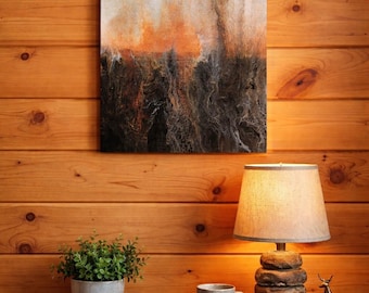 Evaporation: Orange Horizon Abstract Landscape (11 x 14 inches)