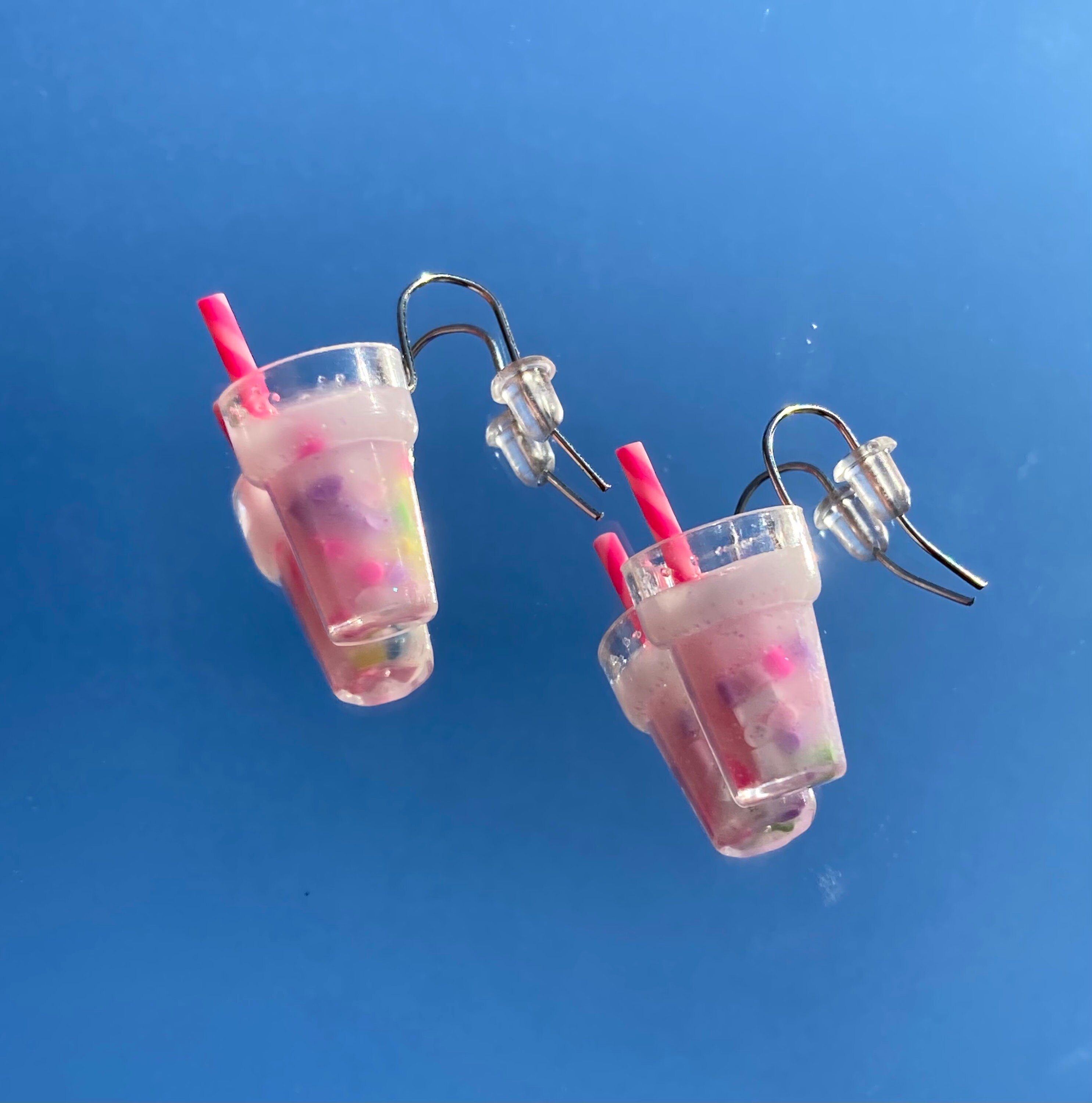 Dainty Pink Boba Milkshake Bubble Drink Milk Tea Drop Etsy