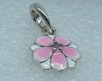 アクセサリー Magnolia Bloom Dangle Charm/14k Heart Authentic Pandora Silver Magnolia Bloom Enamel CZ Dangle