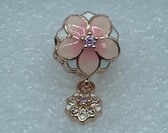 Pandora “magnolia Bloom Flower” Pink Enamel Charm Rose™ Ale
