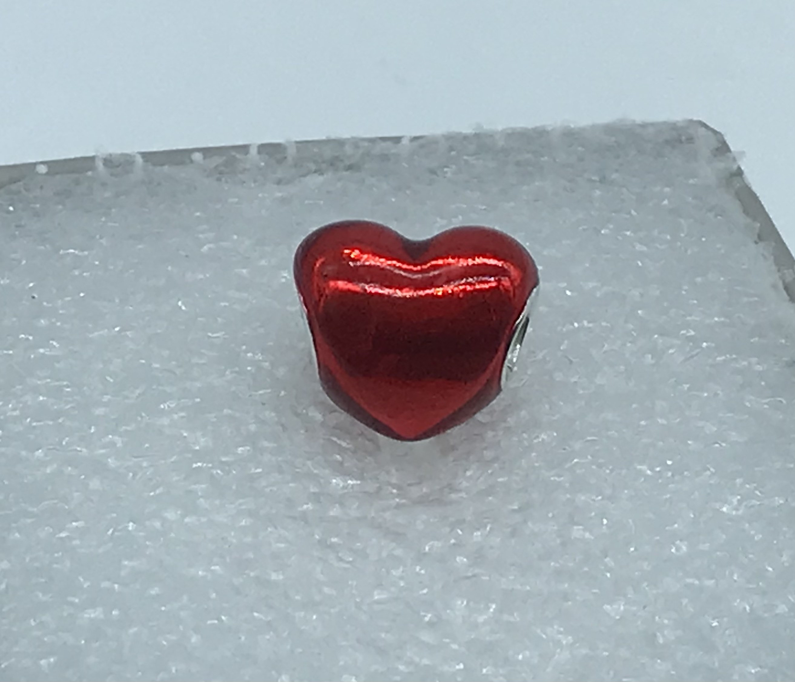 Pandora METALLIC RED HEART Charm 