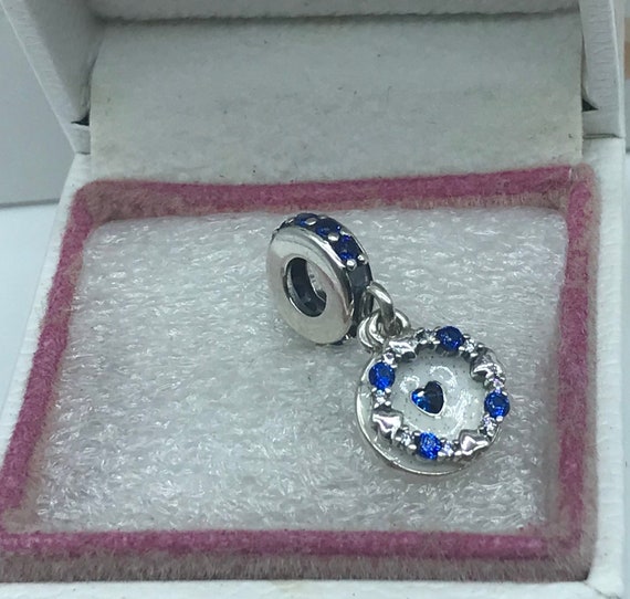 Pandora Blue Sparkling Silver Sparkling S925ALE Dangle Pendant Charm 798472C01 307. Etsy