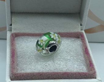 Pandora Wild Flower S925ALE Murano Glass Charm 791638CZ. M33 5 Etsy