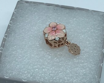 Pandora “magnolia Bloom Flower” Pink Enamel Charm Rose™ Ale