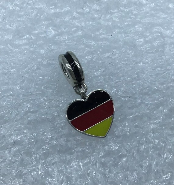 Pandora Germany Heart Flag Dangle Charm Silver S925 ALE