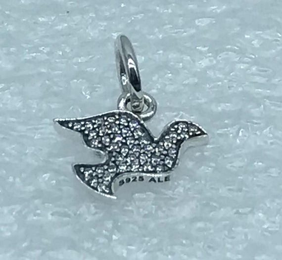 Pandora,” Symbol of Freedom Dove ” Clear CZ Sparkling