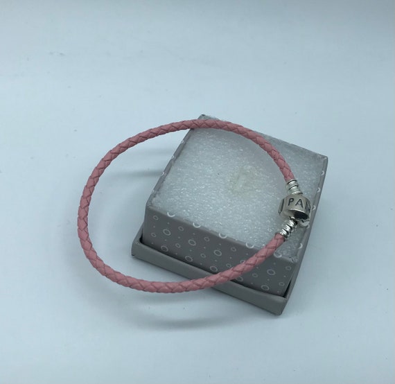 Pandora, 17CM Single Pink Braided Leather Clasp 17CM/6.69 Inches Bracelet,  S925ALE.. 590705CBP - Etsy