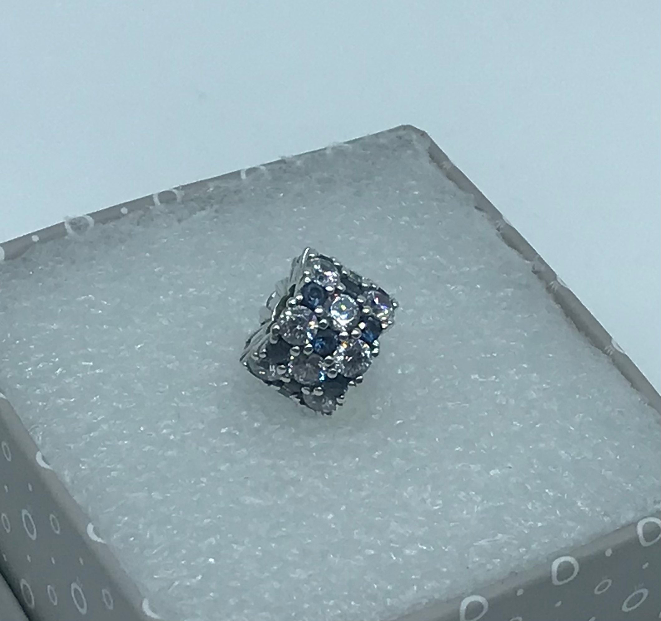 Pandora Blue Clear Sparkle Silver Charm Silver S925 ALE