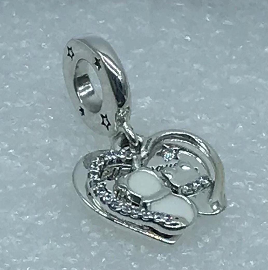 Pandora,” Cats & Hearts “ S925ALE Dangle Charm 799546C01 P51