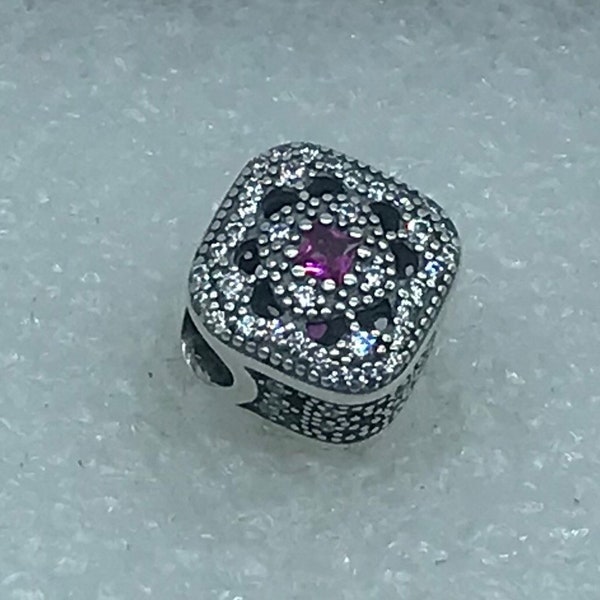 Pandora, “Fairytale Treasures Pavé CZ“ Cerise Crystals S925ALE, Charm,  792013NCC (Retired) A37-14