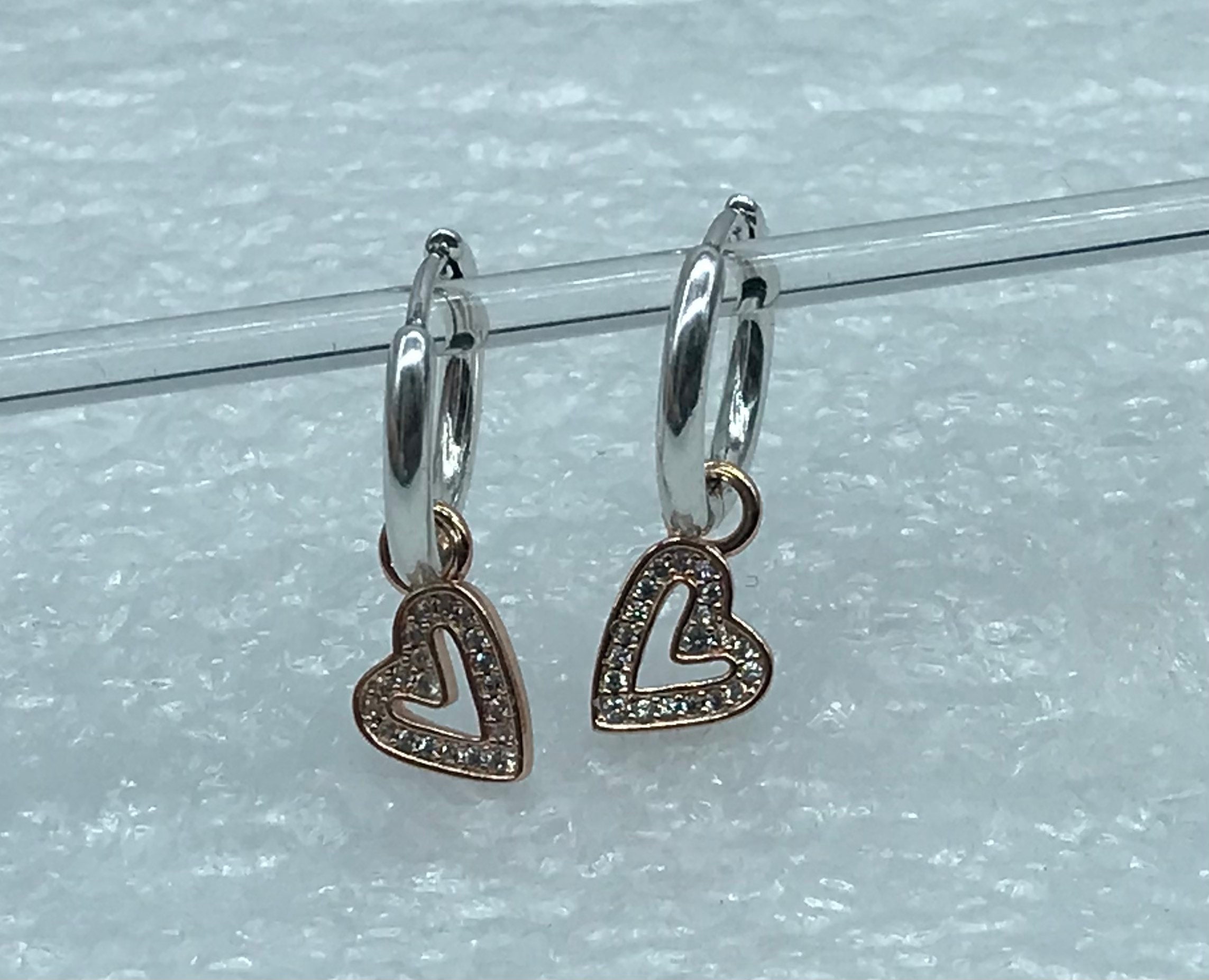 sparking Freehand Heart Hoop Earrings 