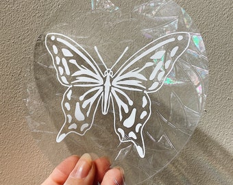 Butterfly Suncatcher Rainbow Maker Sticker Window Film Art Cling Decal Home Decor Light Prism For Nursery Kids Bedroom Dorm Classroom Nature