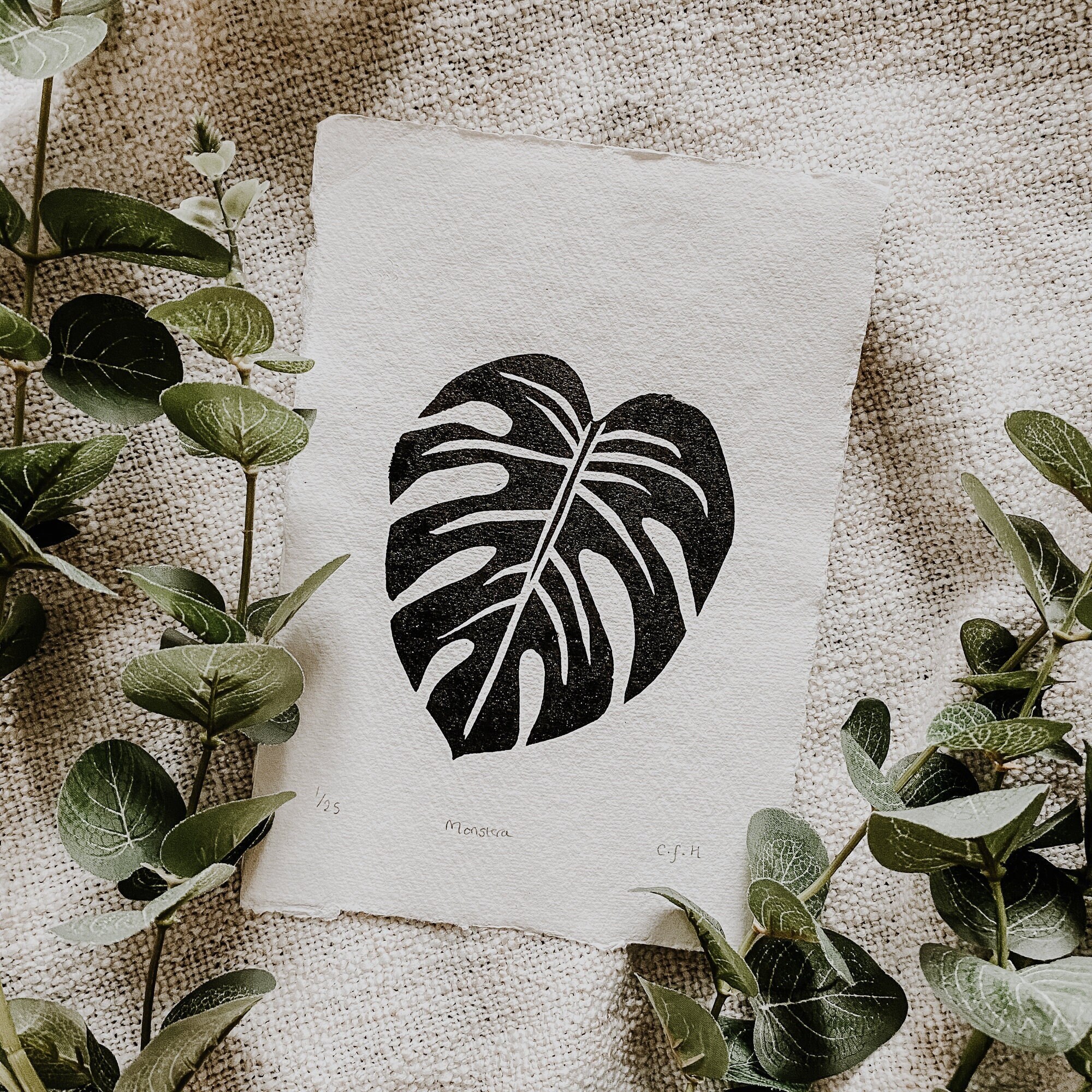 Monstera Block Etch Stencil– Rubber Stamp Plantation