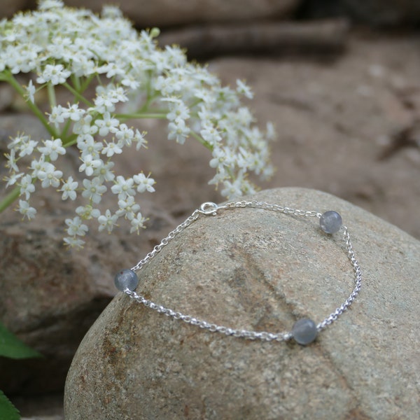 Bracelet argent avec 3 Labradorite