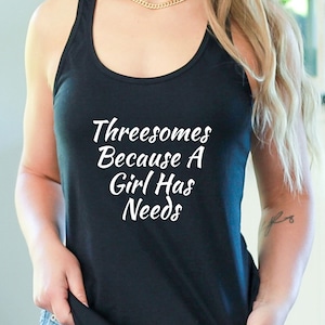 Threesome Women&#39;s Tank Top / Funny Threesome Shirt / Swinger Clothing /Swinger Lifestyle / Please Read The Size Chart