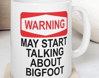 Bigfoot Ceramic Mug, Sasquatch Coffee Cup, Yeti Tea Mug, Cryptid Lover Gift, Mythical Creature Home Decor, Mysterious Beast Drinkware / Yeti