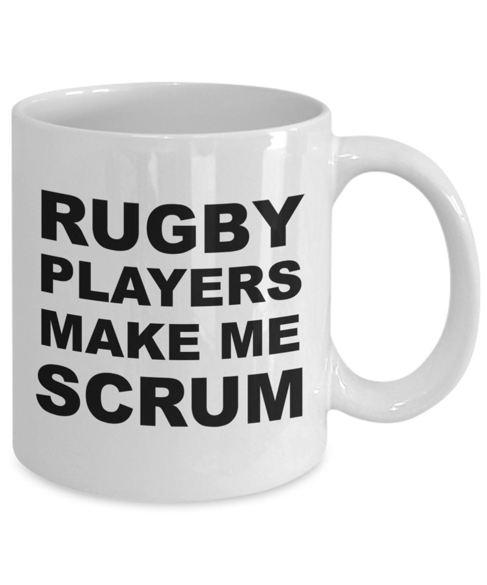 Mug céramique blanche Fille Rugby Noir - Stick Marquage Agen