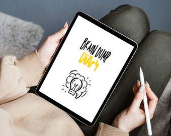 Brain Dump Digital Diary, Brain Dump Printable, Diary Insert, ADHD List, Anxiety Worksheet, Goodnotes, PDF App, Mental Health