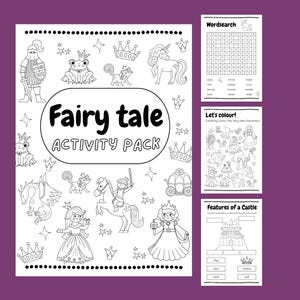 Fairy Tale Activity Pack, Fairy Tale Printable, Fairy Tale Fun, Fairy Tale Games, Fairy Tale Colouring, Enchanting Fun, Kids Printable