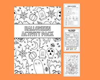 Halloween Activity Pack, Spooky Printable Games, Halloween Word Search, Colouring Pages, Puzzles, Kids’ Halloween Fun, Digital Download