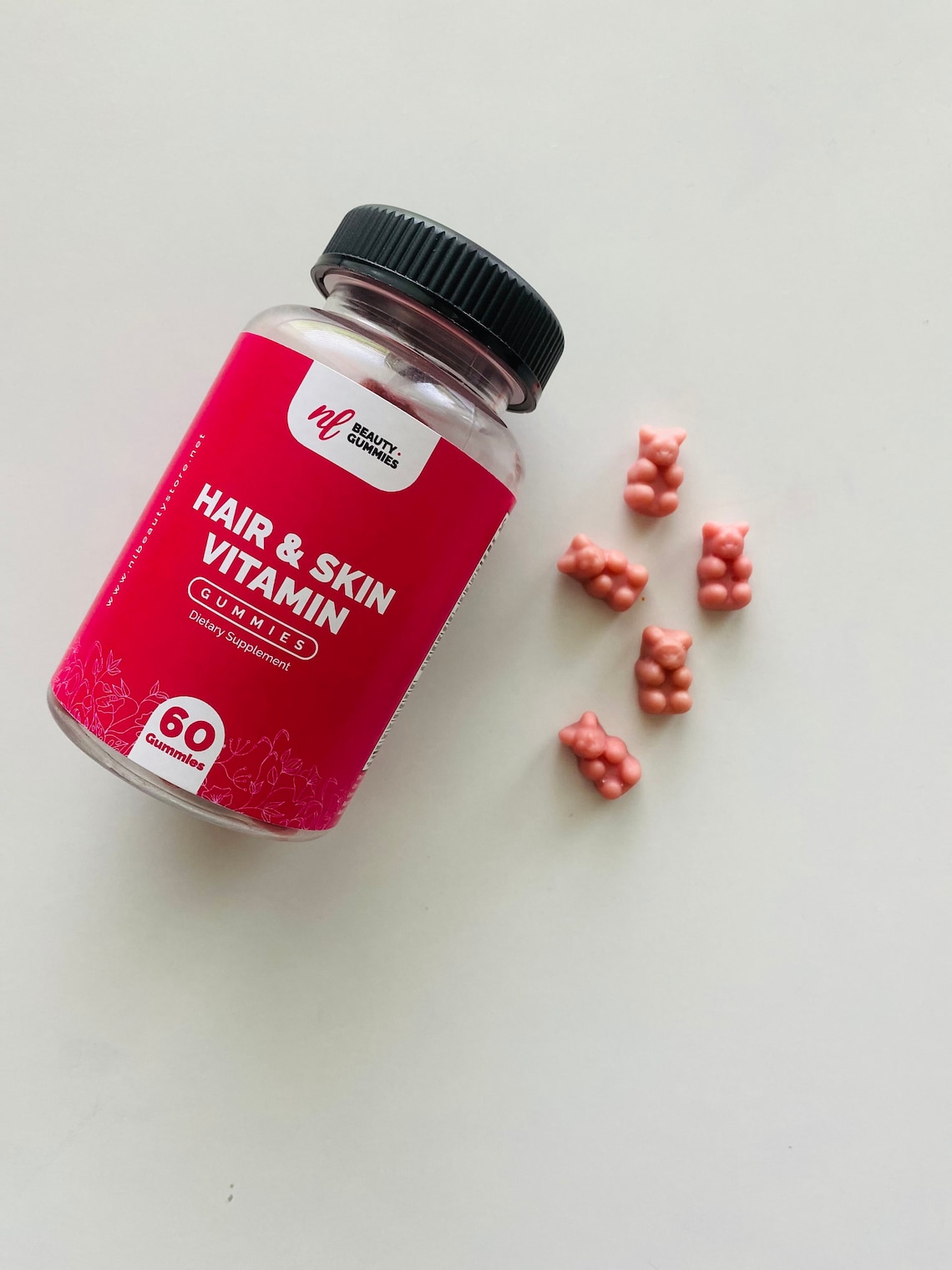 Hair & Skin Vitamin Gummy Bears with Biotin 5000 mcg by NL Etsy