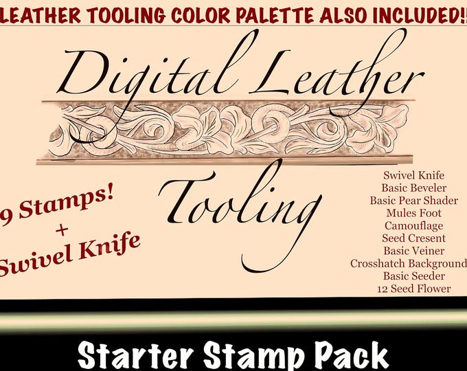 Procreate Leather Tooling Brushes - Basic Starter Set of 10