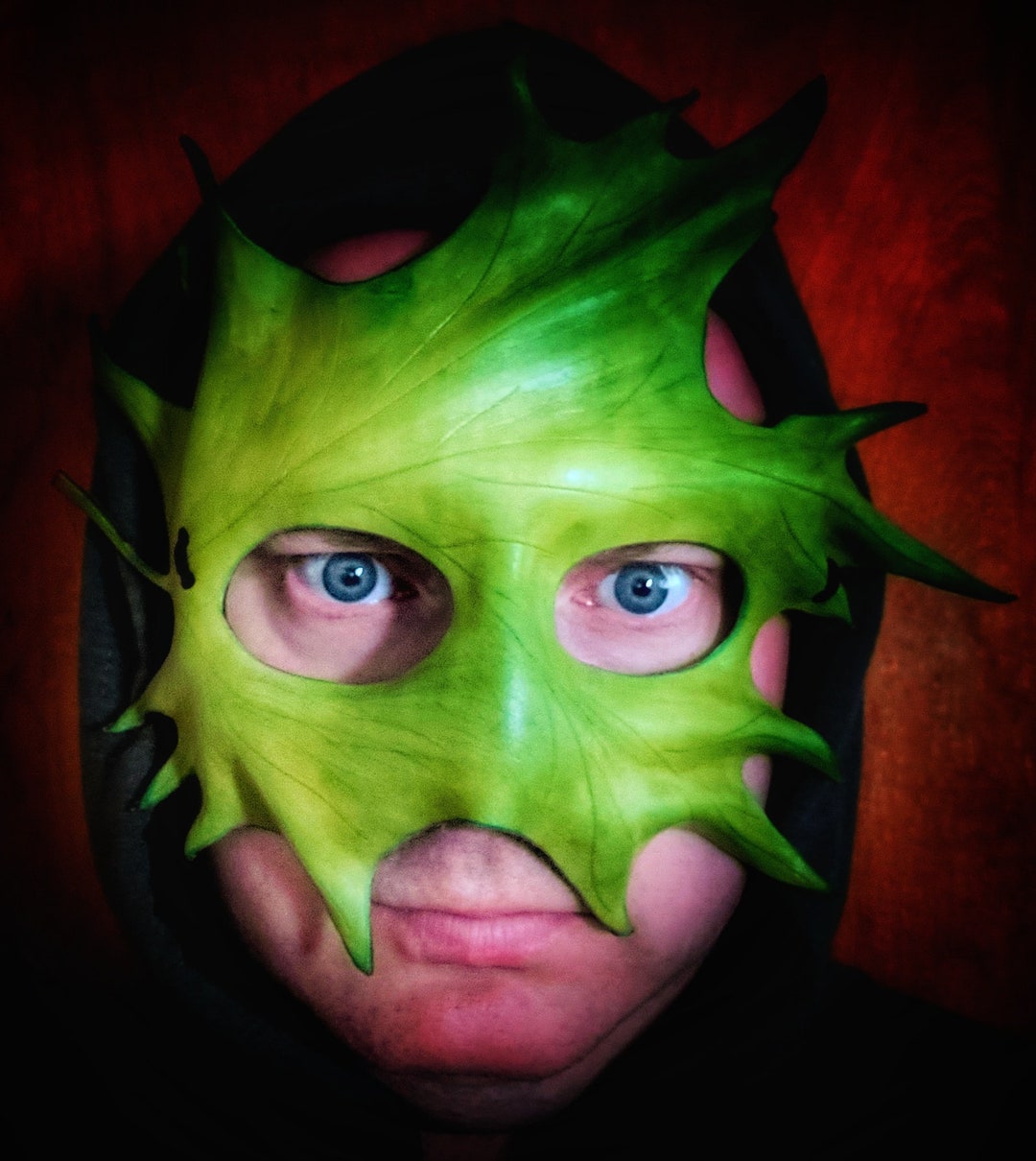 Handcrafted Adult Size Leather Leaf Mask Etsy