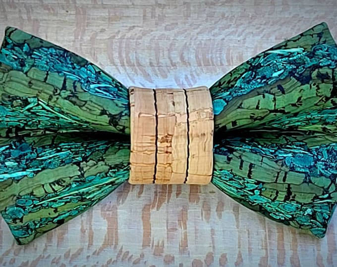 100% Cork Bow Ties with adjustable elastic neck strap - Adult size.