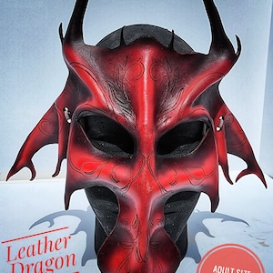 Adult Size - Leather Dragon Mask Pattern - Digital SVG File