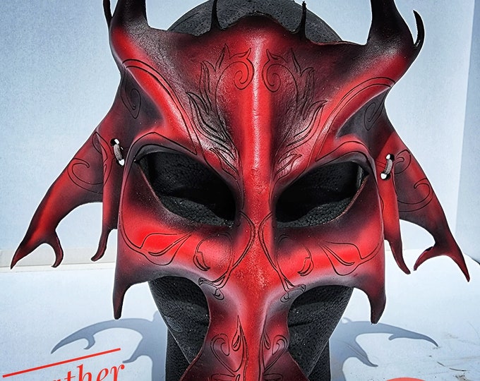 Adult Size - Leather Dragon Mask Pattern - Digital SVG File